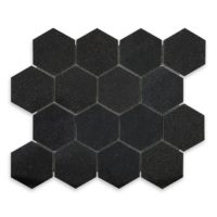 Absolute Black Granite 3" Hexagon Polished