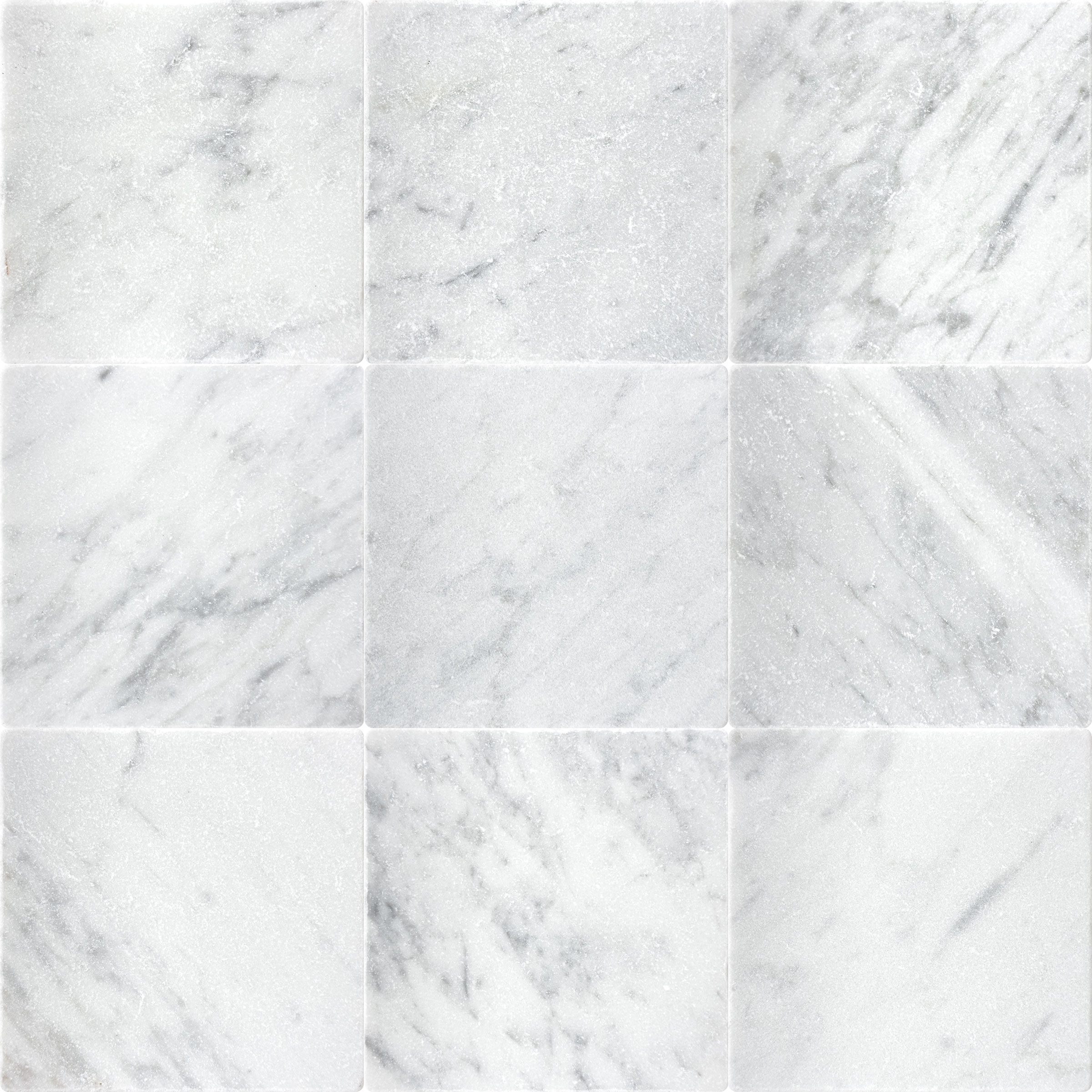 White Carrara Marble 4x4 Tumbled
