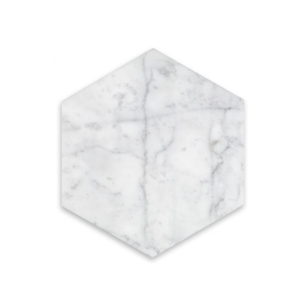 White Carrara Marble 6" Hexagon Loose Mosaic