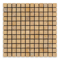 Golden Siena Travertine 1" X 1" Square Tumbled