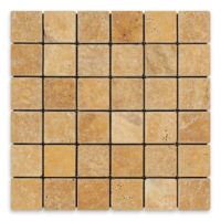 Golden Siena Travertine 2" X 2" Square Tumbled