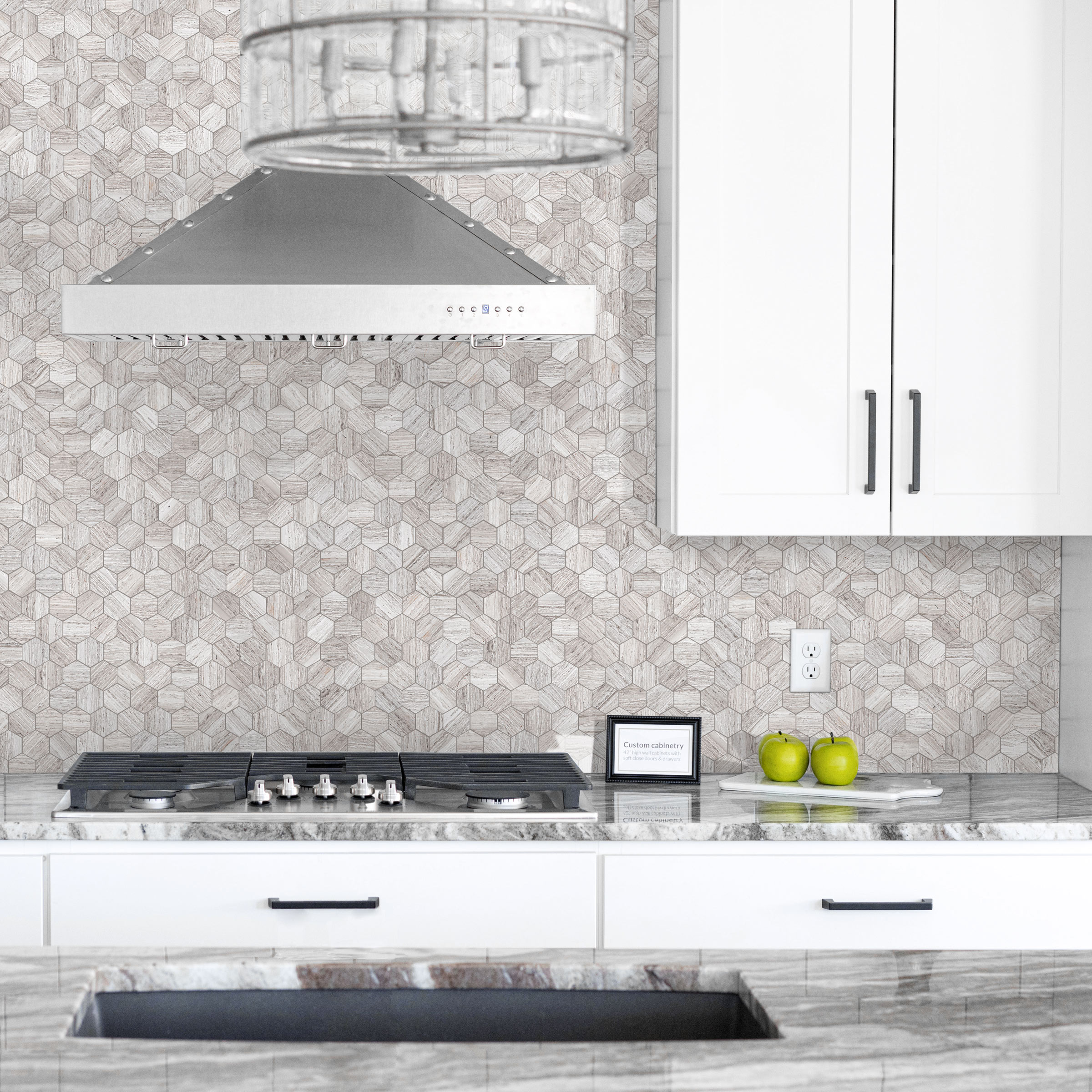 Haisa Light Marble 2" Hexagon