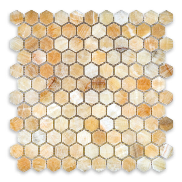 Honey Onyx 1" Hexagon Polished