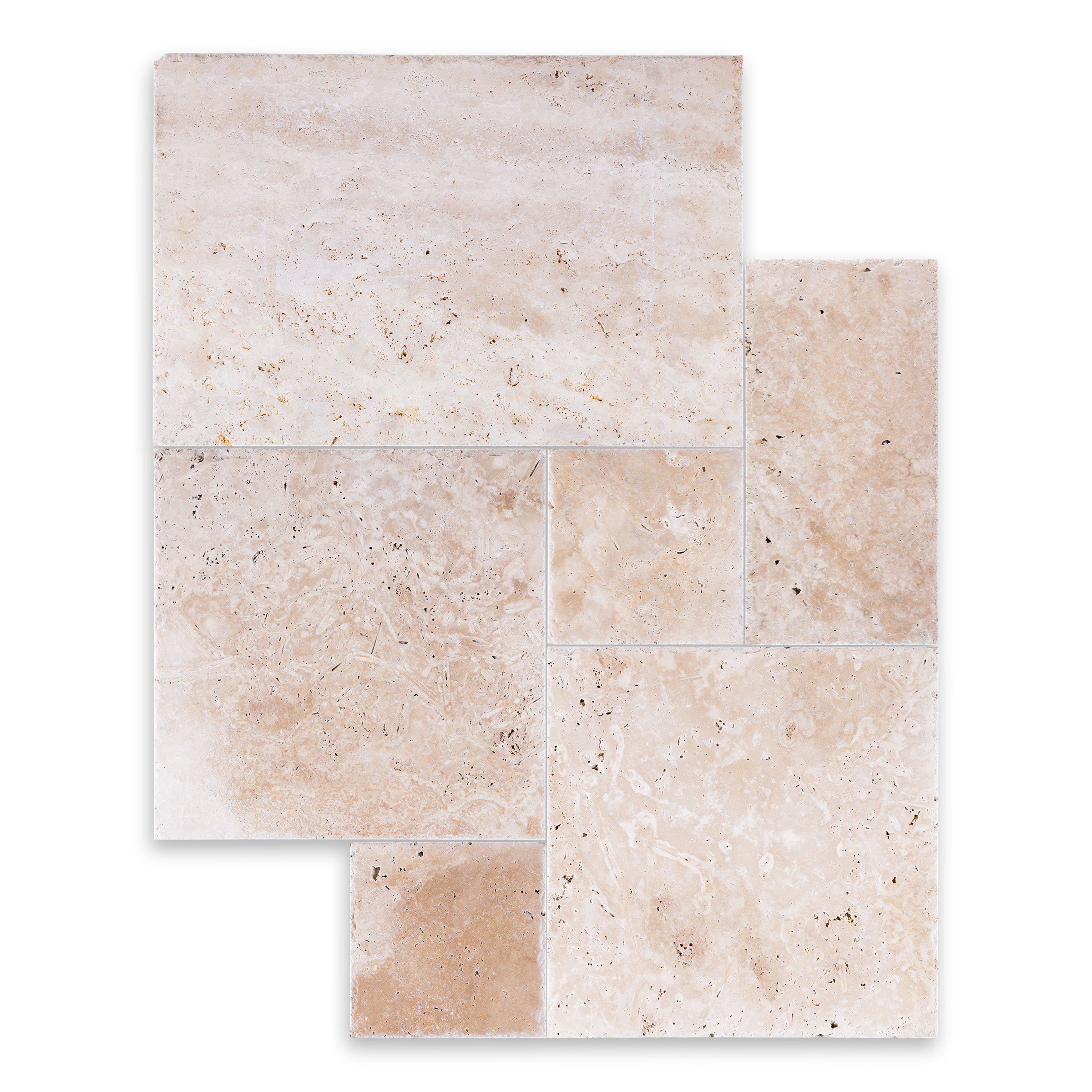 Ivory Premium Travertine Versailles Pattern Brushed/ Chiseled
