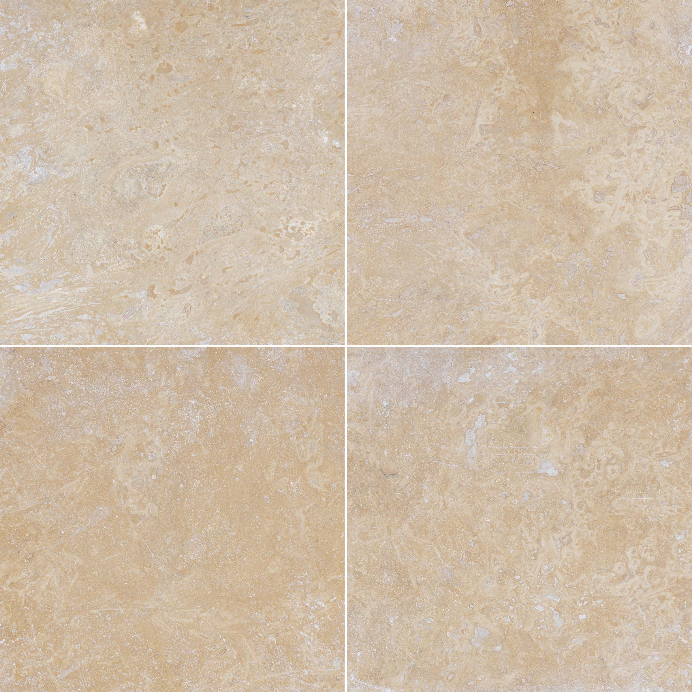 Ivory Premium Travertine 12x12 Filled/ Honed