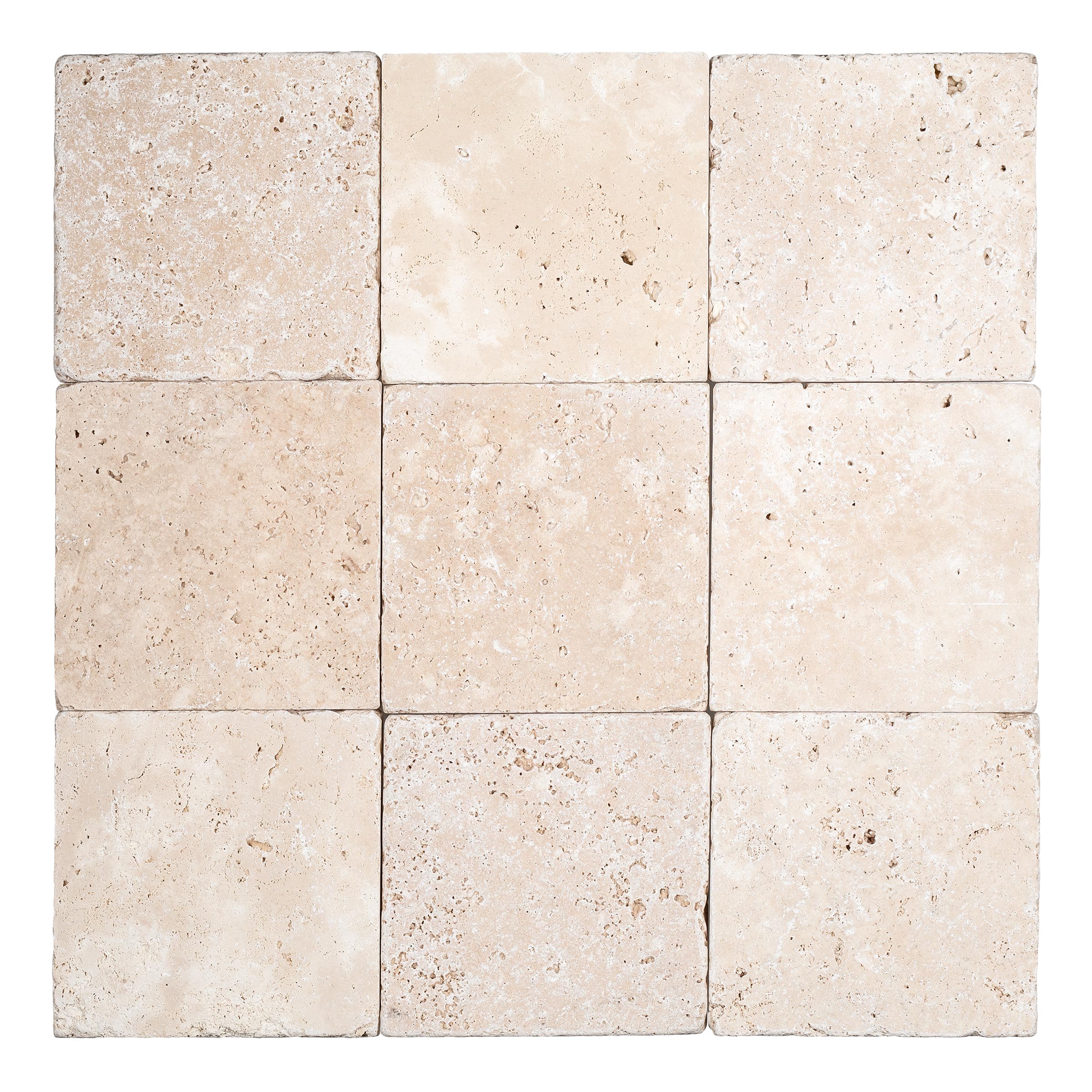 Ivory Premium Travertine 4x4 Tumbled