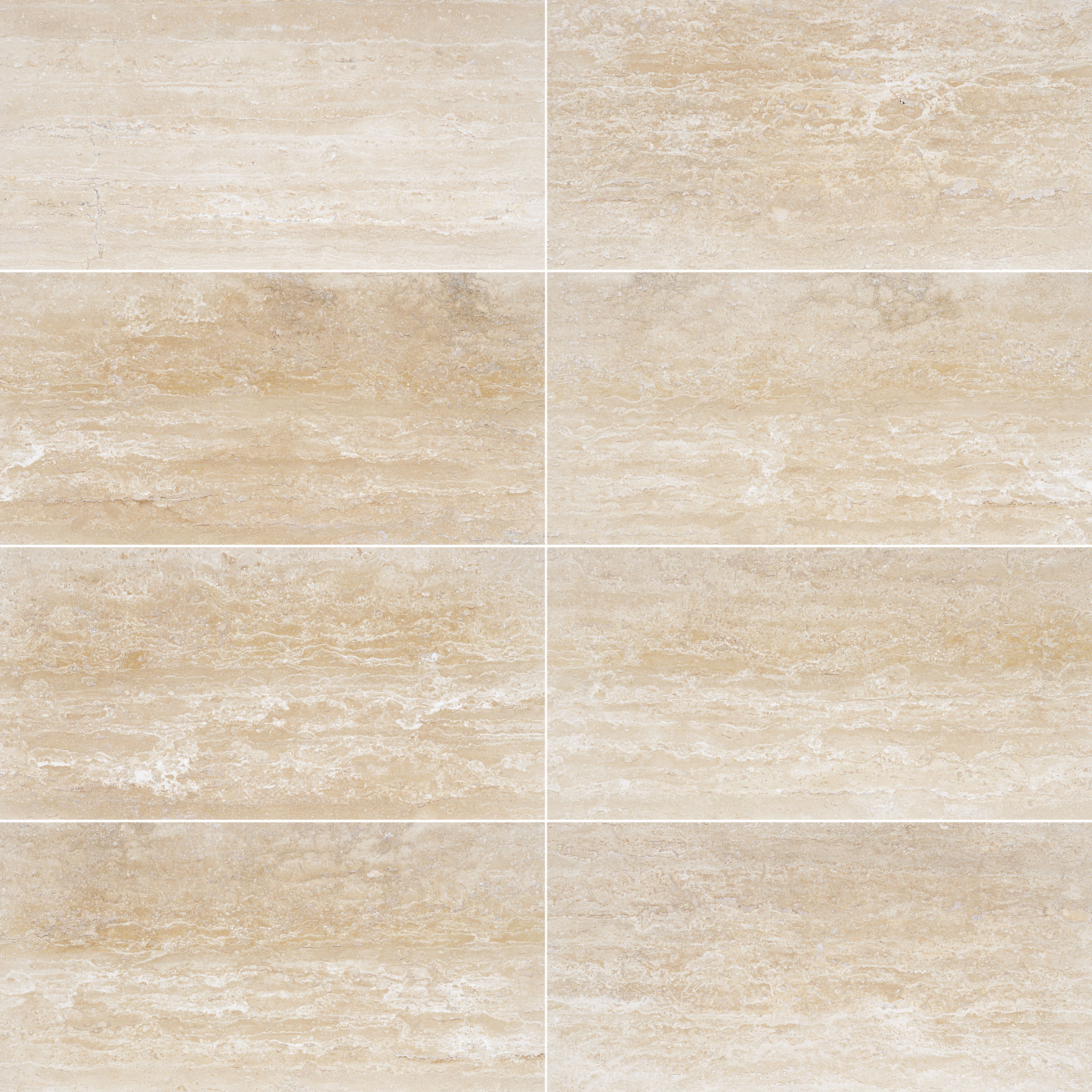 Ivory Premium Travertine Veincut 12x24 Filled/ Honed