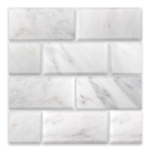 Oriental White Marble 3x6 Beveled