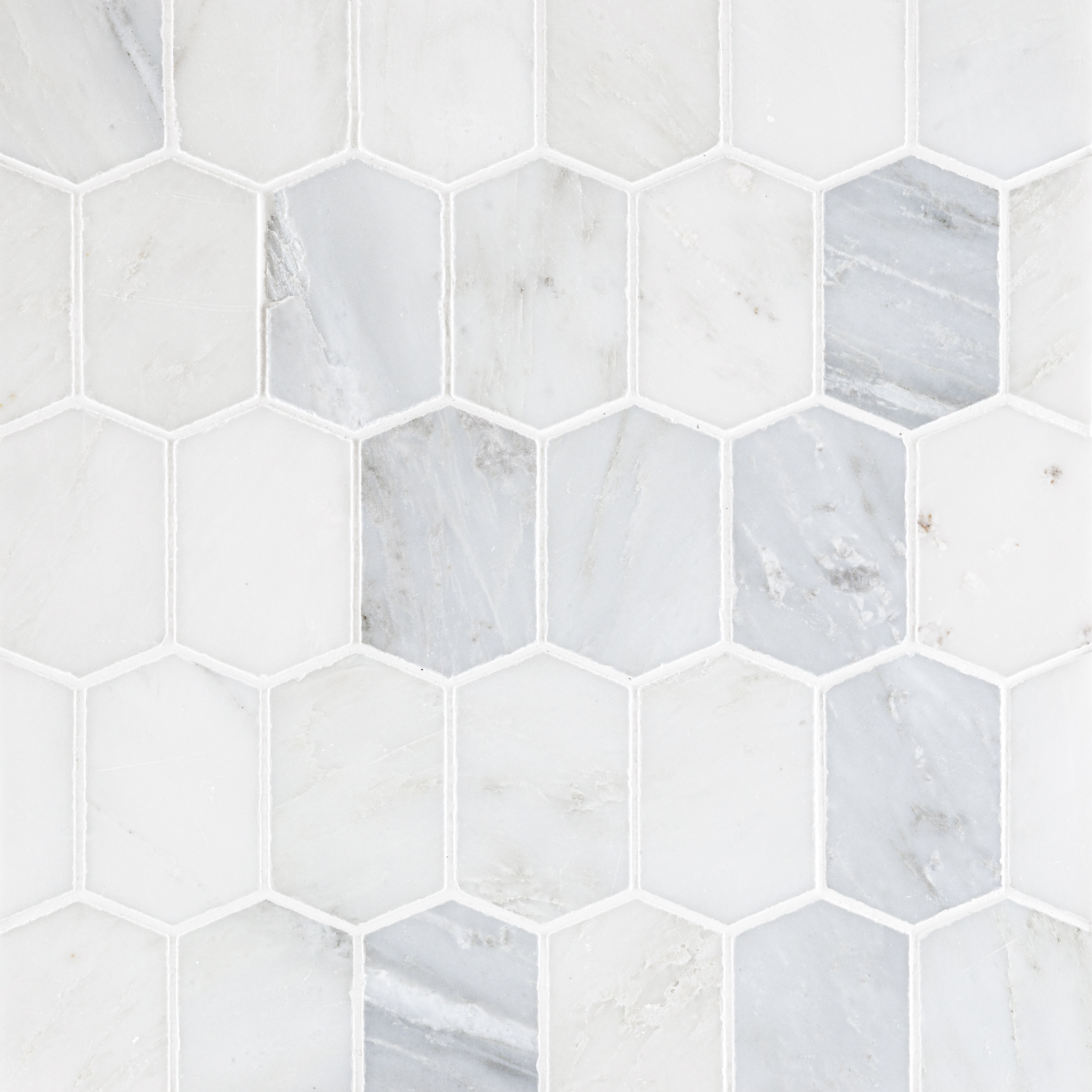 Oriental White Marble Vertical Hexagon