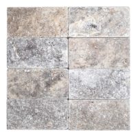 Silver Premium Travertine 3x6 Tumbled