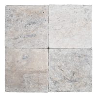 Silver Premium Travertine 6x6 Tumbled