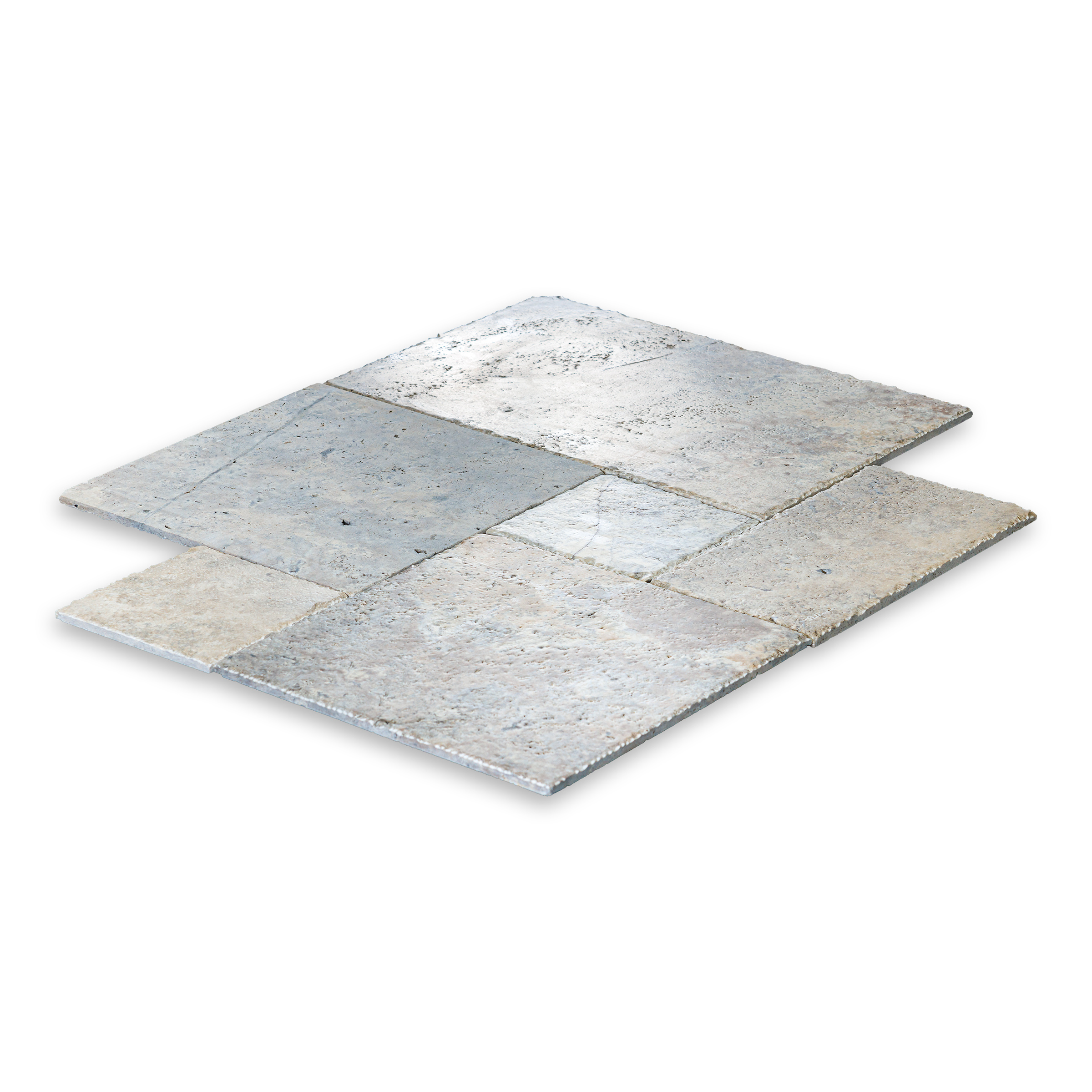 Silver Premium Travertine Versailles Brushed/ Chiseled