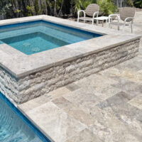 Silver Premium Travertine Honed Modern Coping
