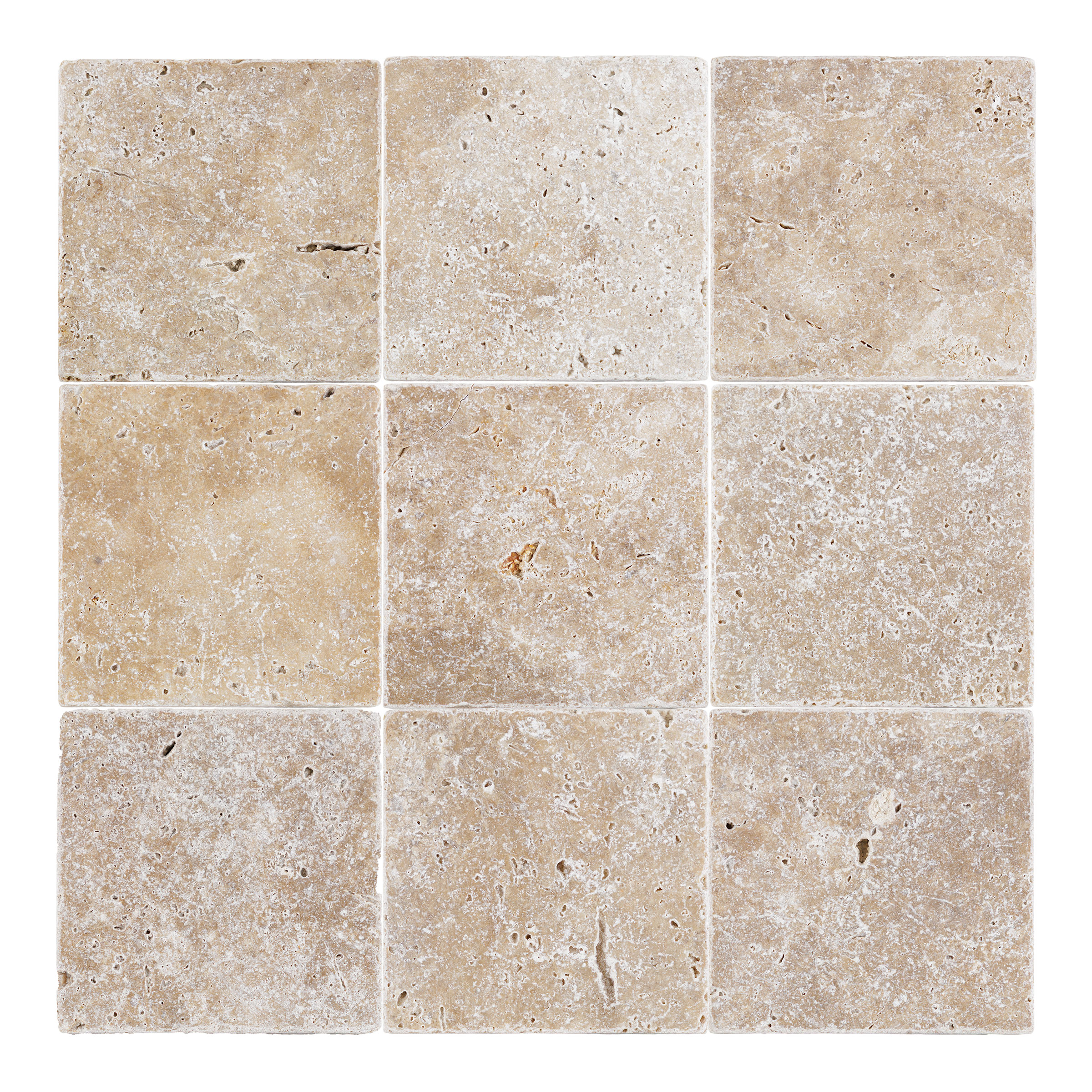 Walnut Travertine 4x4 Tumbled