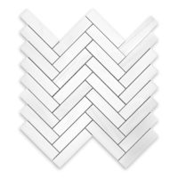 Bianco Dolomite Marble 1" X 4" Herringbone