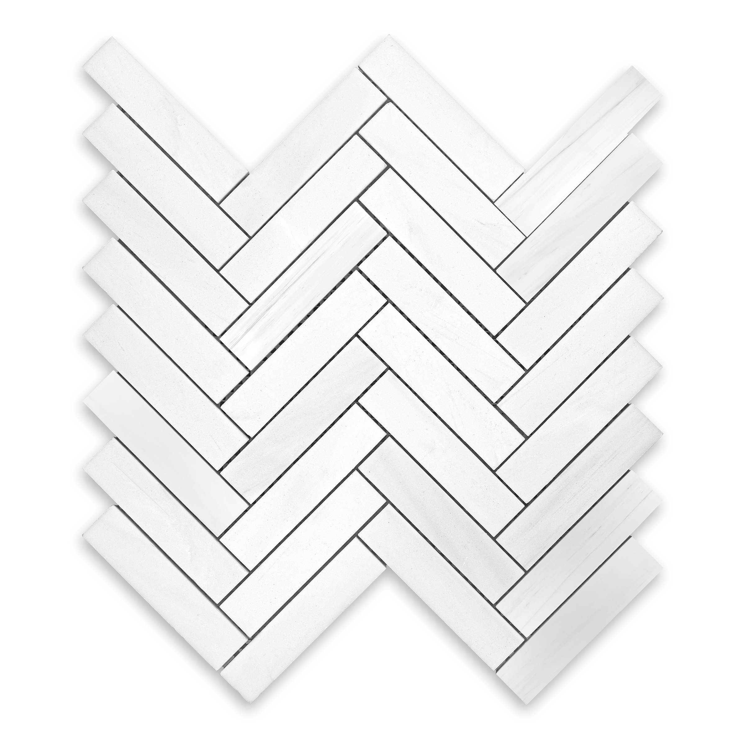 Bianco Dolomite Marble 1" X 4" Herringbone