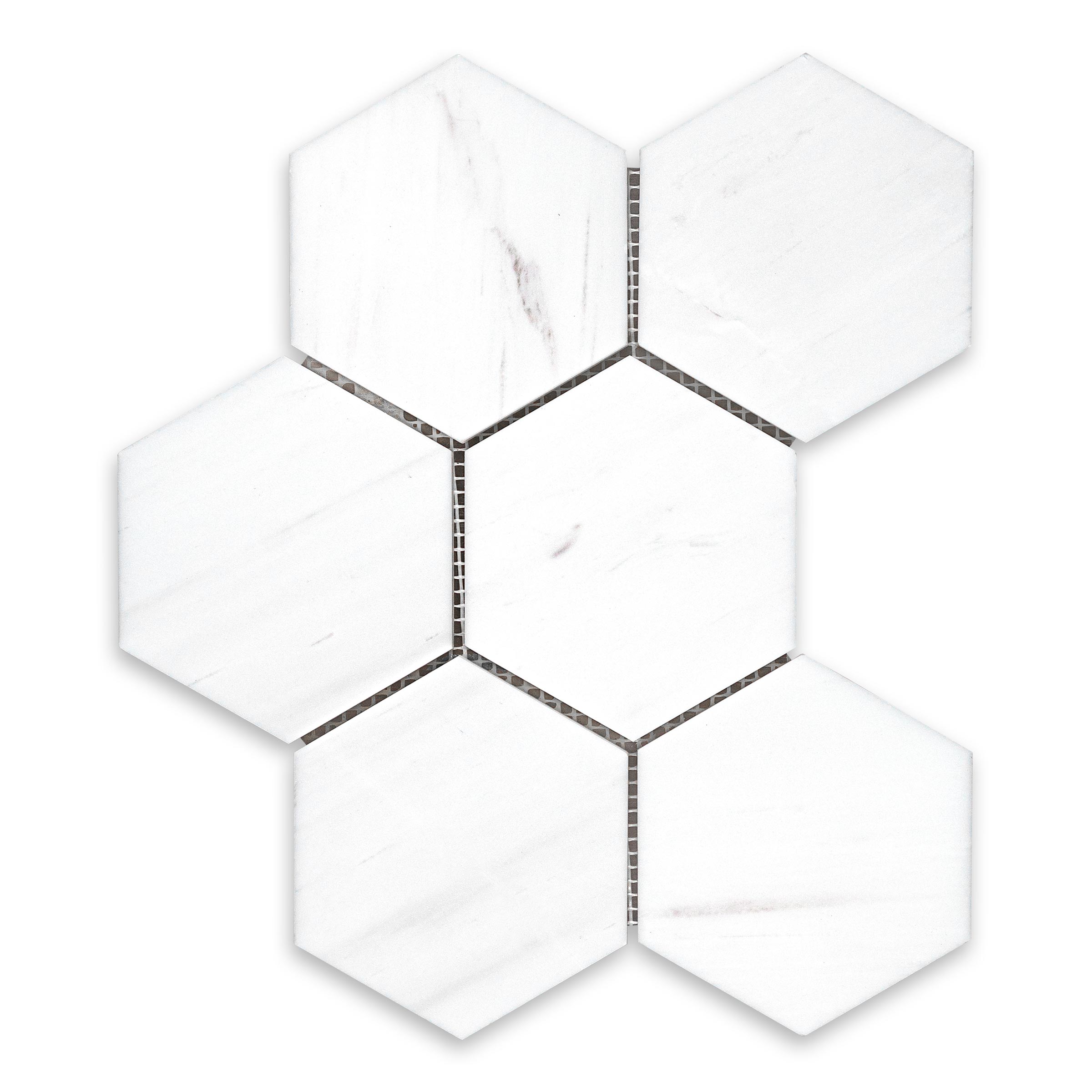 Bianco Dolomite Marble 4" Hexagon