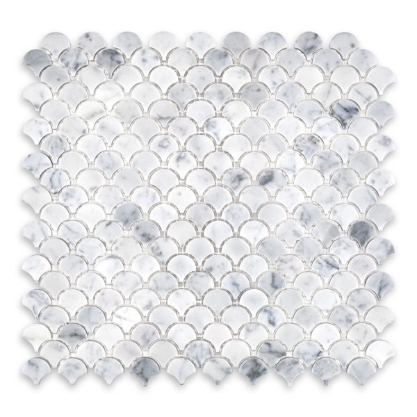 White Carrara Marble 1" Fan