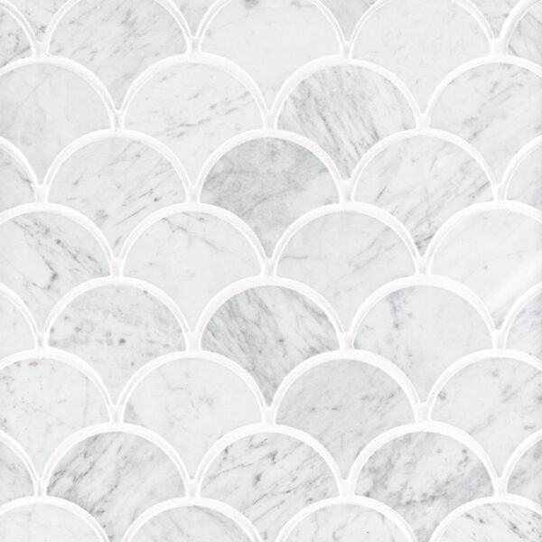 White Carrara Marble 3" Fan