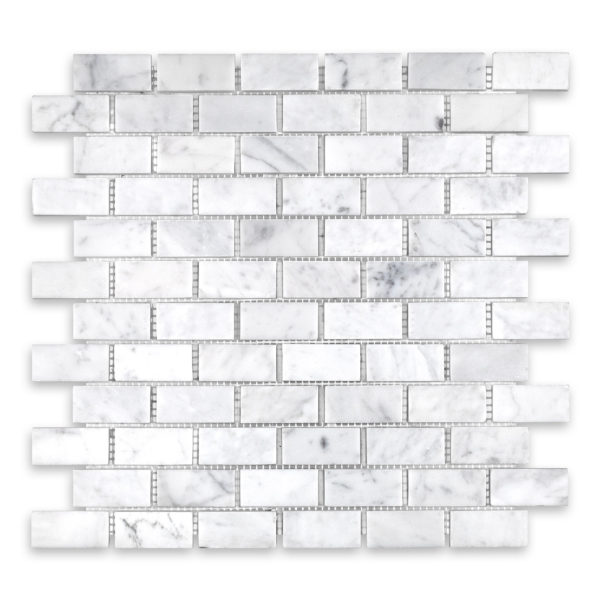 White Carrara Marble 1" X 2" Brick