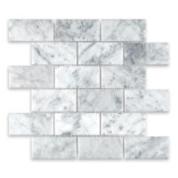 White Carrara Marble 2" X 4" Brick