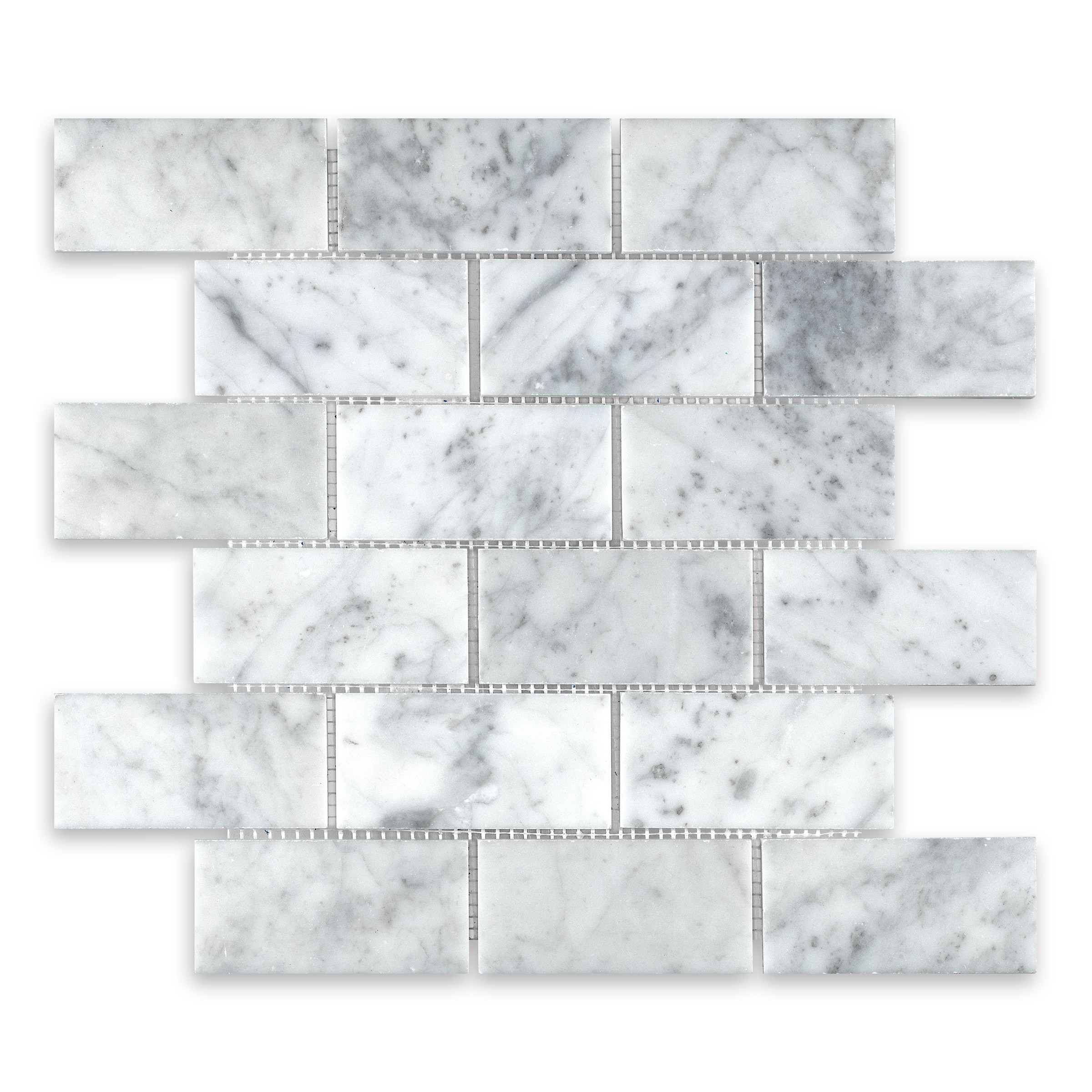 White Carrara Marble 2" X 4" Brick