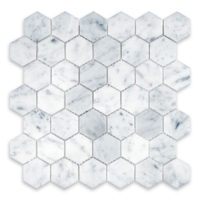 White Carrara Marble 2" Hexagon