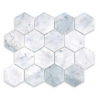 White Carrara Marble 3" Hexagon