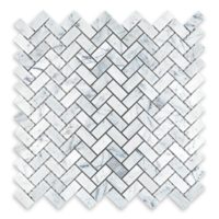 White Carrara Marble "5/8 X 1-1/4" Herringbone