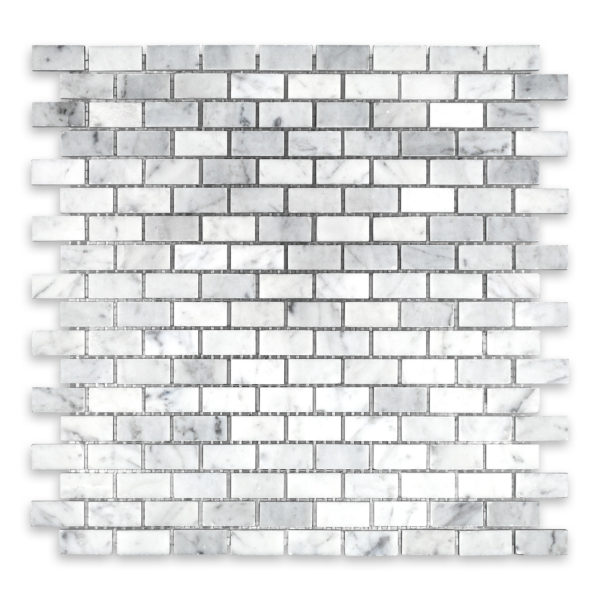 White Carrara Marble 5/8" X 1-1/4" Brick