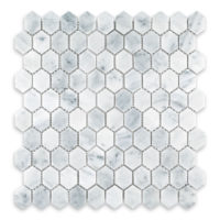 White Carrara Marble Flat Hexagon