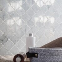 White Carrara Marble 3" X 3" Arabesque