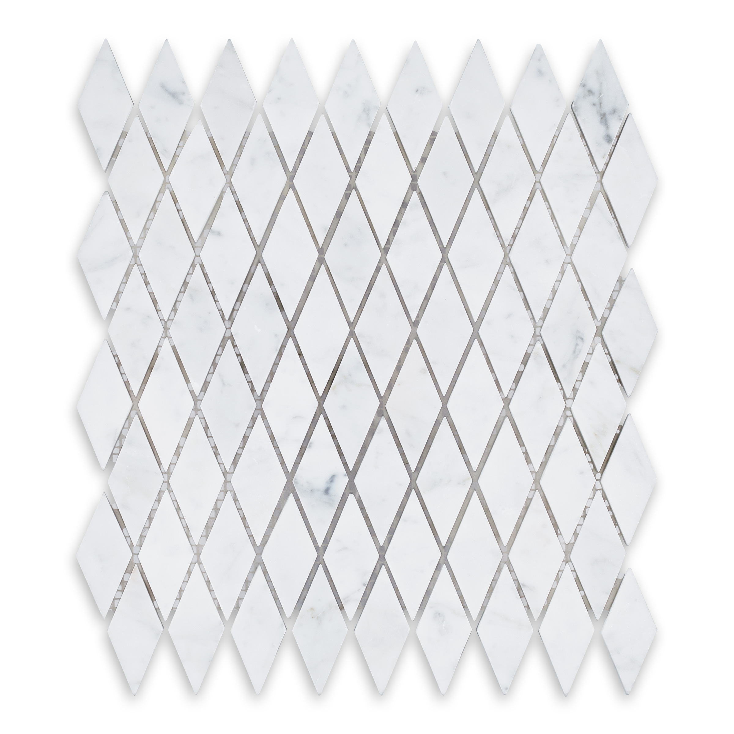White Carrara Marble 1" X 2" Rhomboid