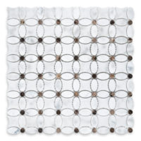 White Carrara Marble Flower with Brown Dot (Emperador Dark)