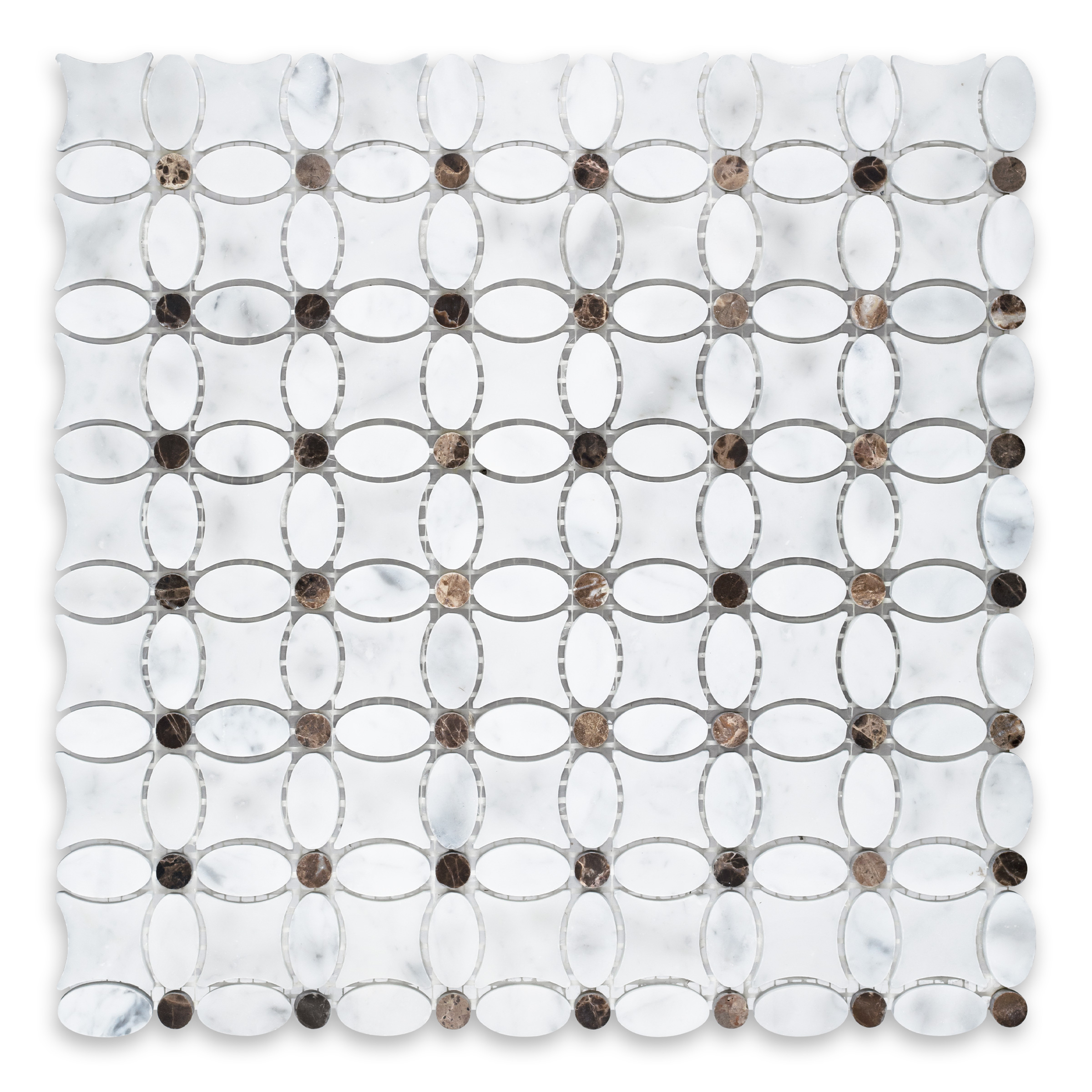 White Carrara Marble Flower with Brown Dot (Emperador Dark)