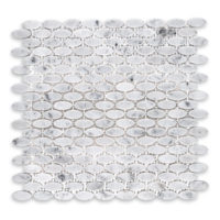 White Carrara Marble Oval