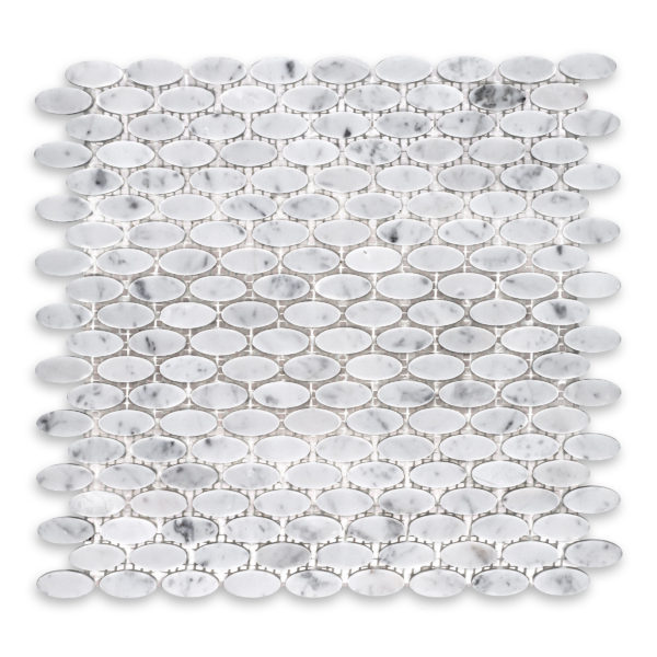 White Carrara Marble Oval
