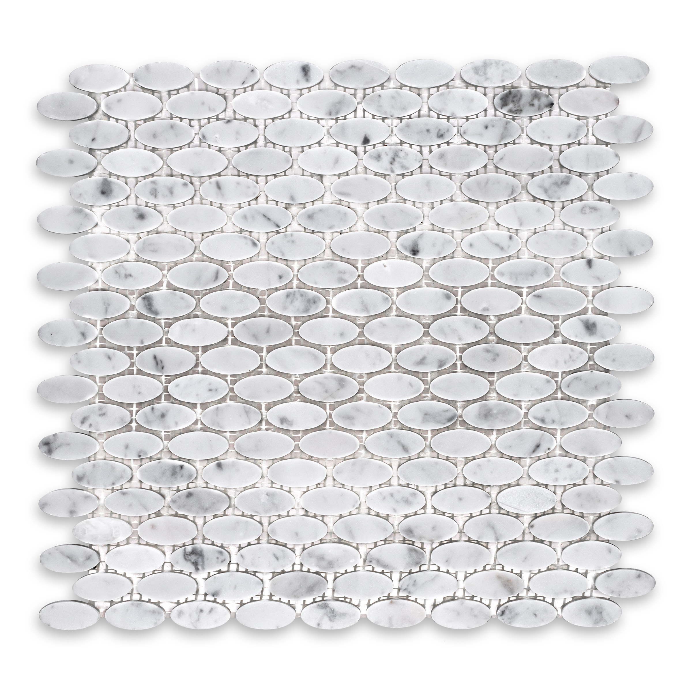 White Carrara Marble Oval