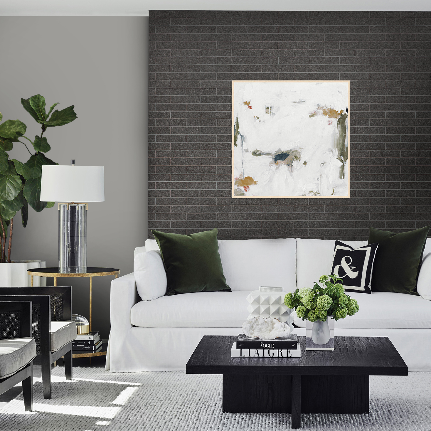 Absolute Black Granite Flamed Thin Brick Mesh