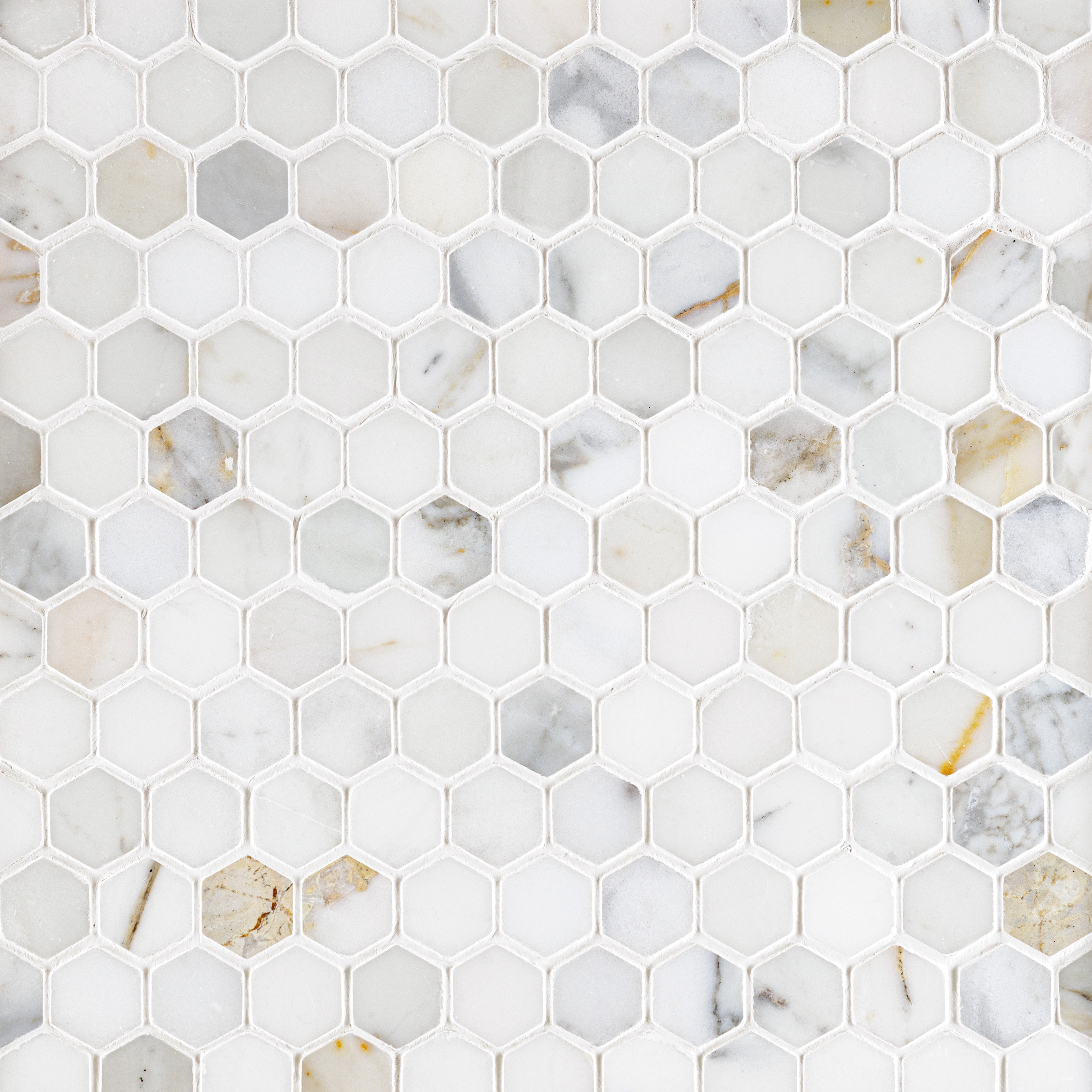 Calacatta Gold Marble 1" Hexagon