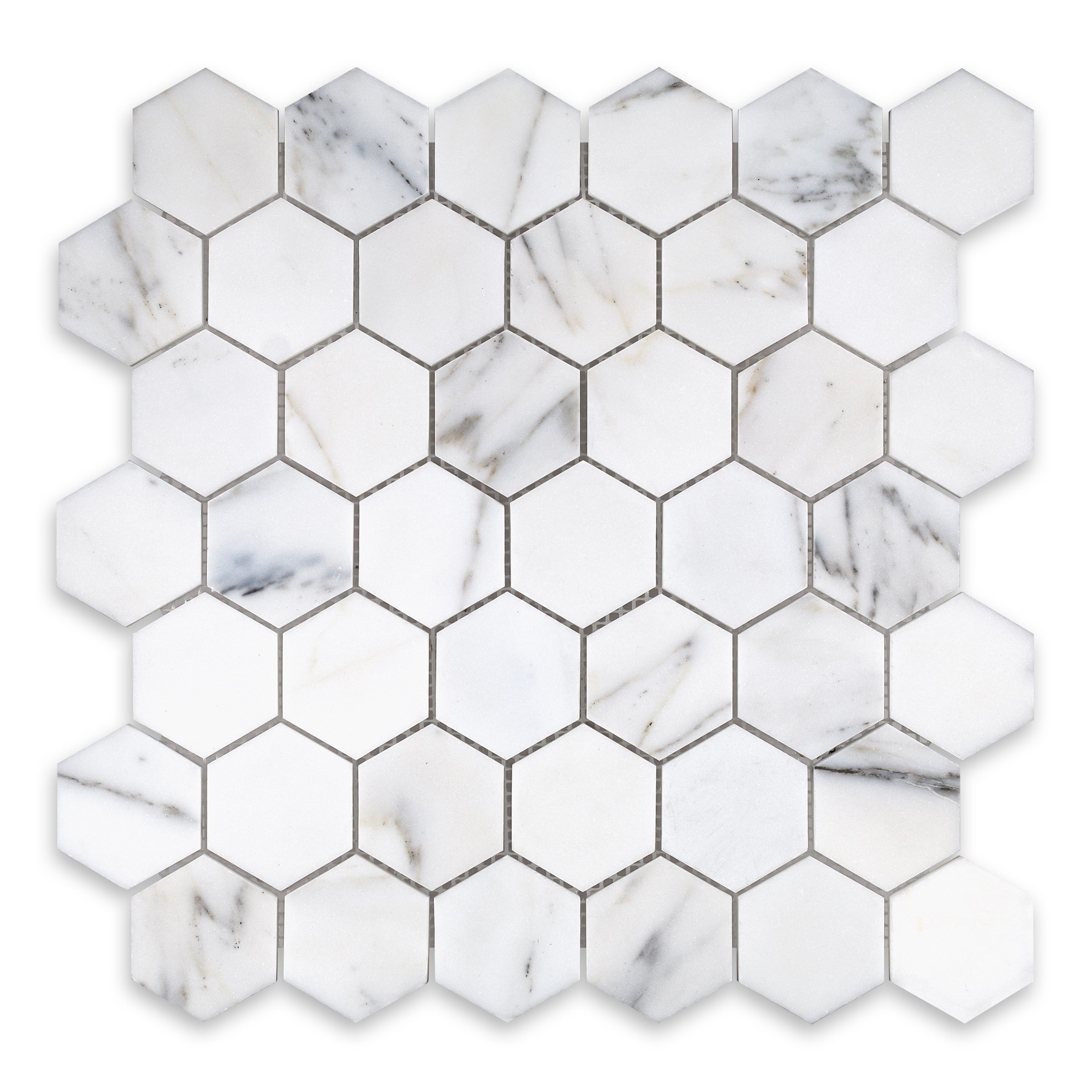 Calacatta Gold Marble 2" Hexagon