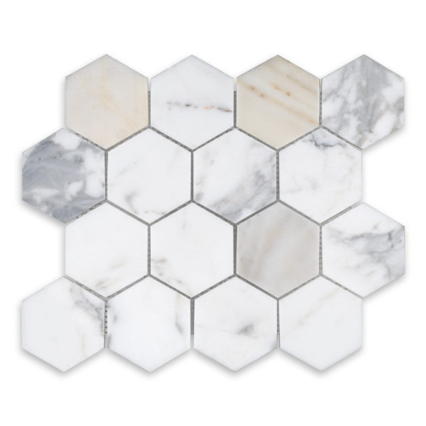 Calacatta Gold Marble 3" Hexagon