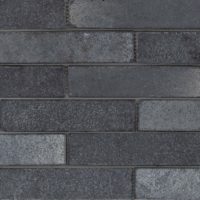 Lime Black Limestone Tumbled Thin Brick Mesh