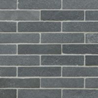 Lime Black Limestone Tumbled Thin Brick Mesh