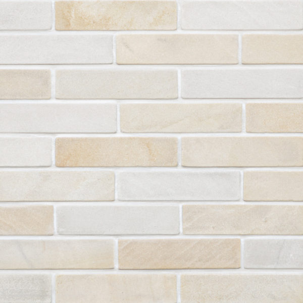 Sedona Sandstone Tumbled 2x8 Thin Brick Mesh