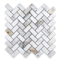 Calacatta Gold Marble 1" X 2" Herringbone