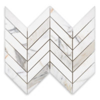 Calacatta Gold Marble 1" X 4" Chevron
