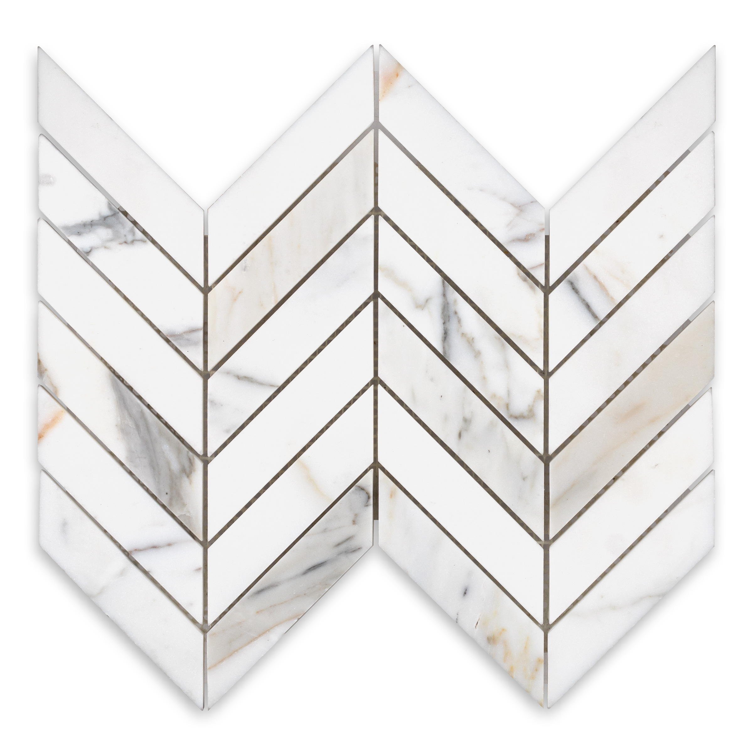 Calacatta Gold Marble 1" X 4" Chevron