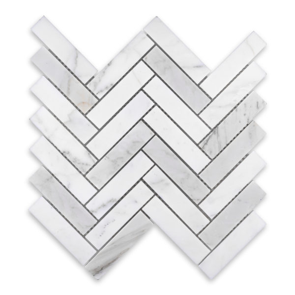 Calacatta Gold Marble 1" X 4" Herringbone