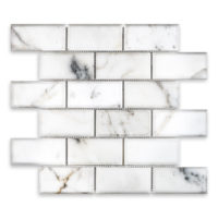 Calacatta Gold Marble 2" X 4" Brick Beveled